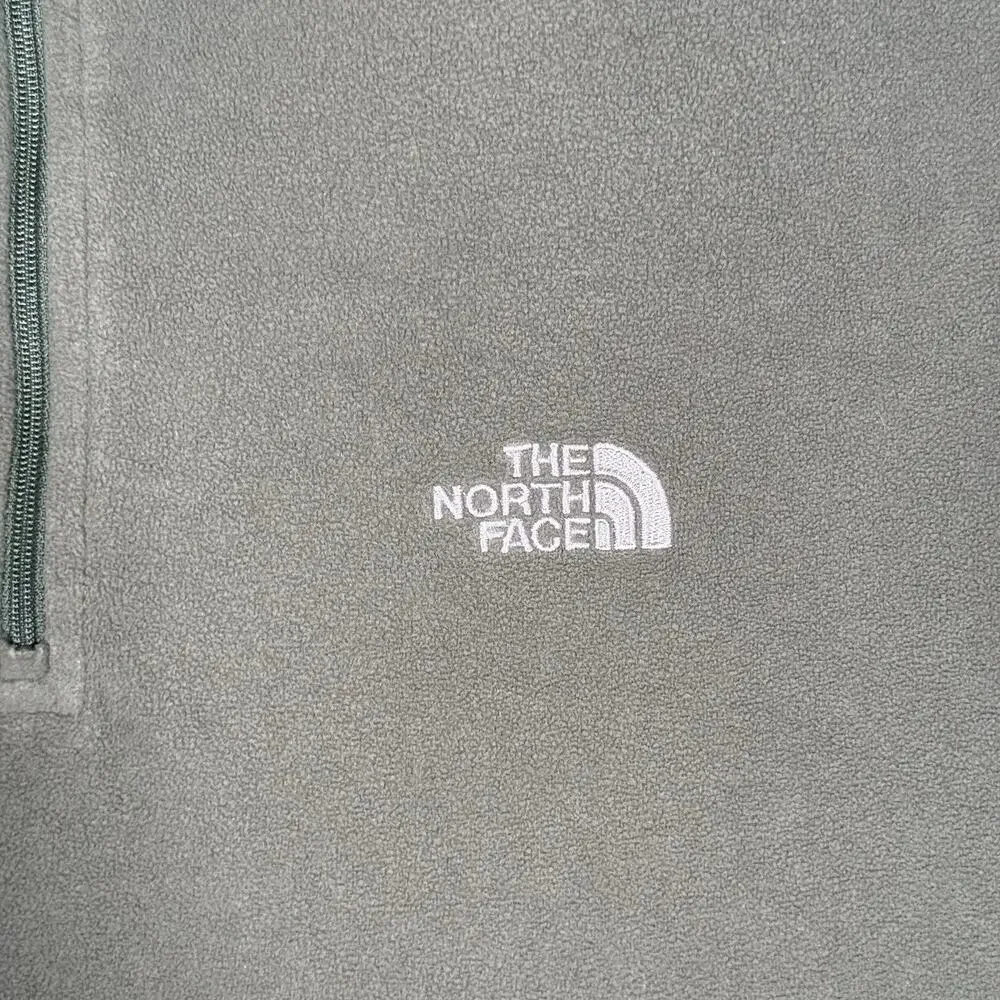 The North Face TKA 100 Fleece Mens 2XL Quarter Zip Olive Gray